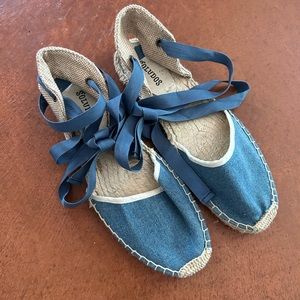 Soludos Denim Espadrille Ankle Wrap